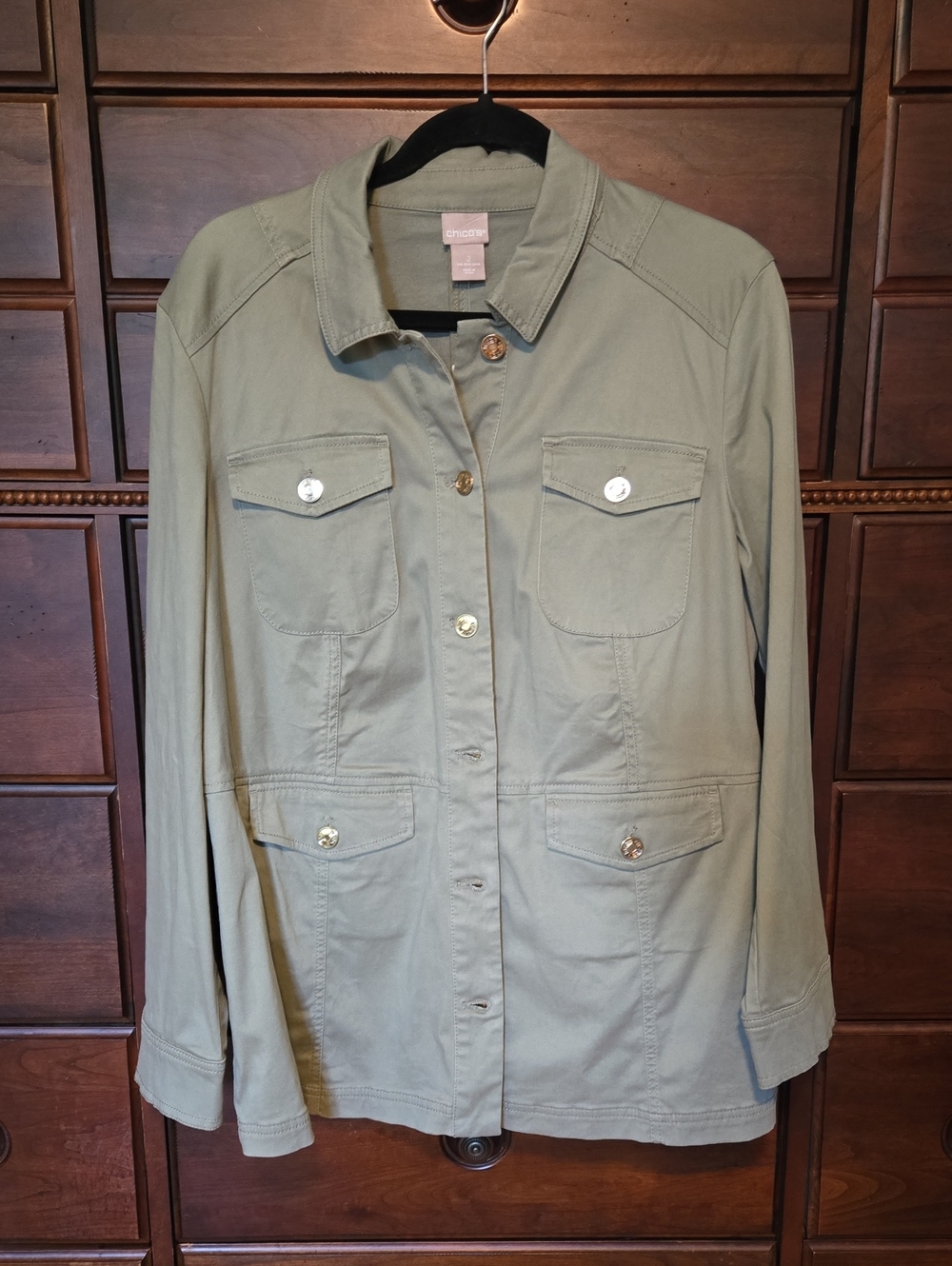 Chico's Sage Green Utility Jacket.  New with tags! Size 2
